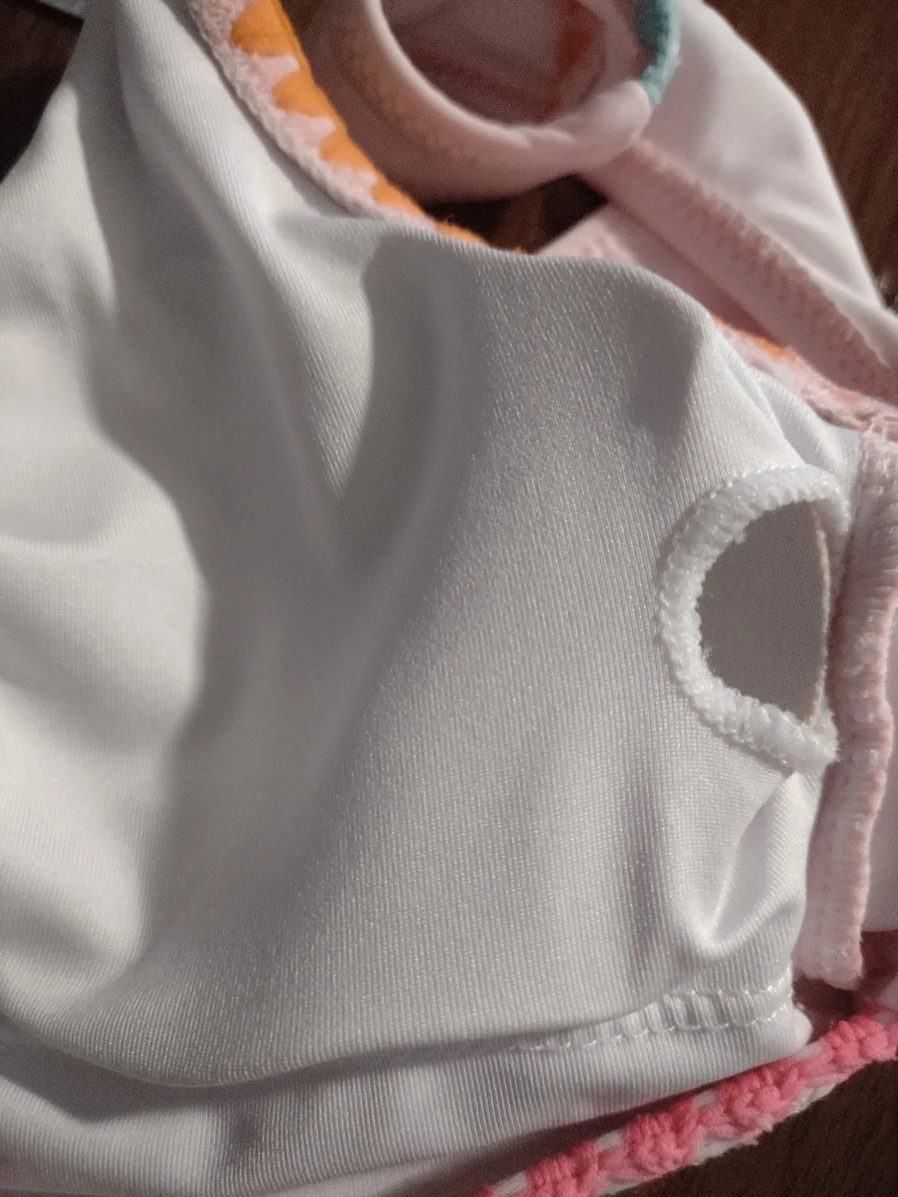 Kids Two-Piece Pink Swim Set with Multicolor Trim